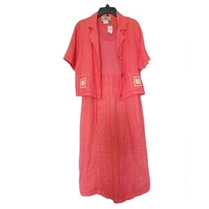 On The Rocks Vintage Maxi Dress Linen‎ Size Large